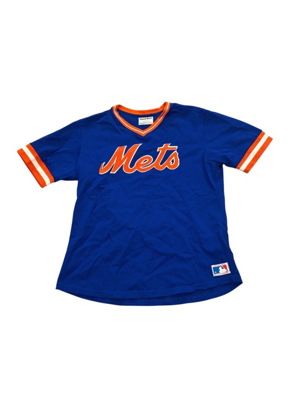 Vintage 80s Sand-Knit New York Mets MLB Pullover Baseball Jersey Men's Large